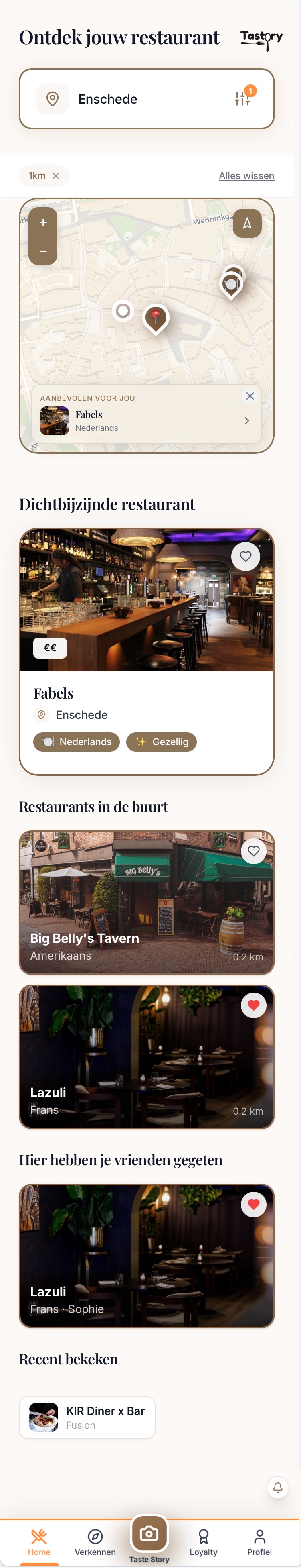 Tastory app screenshot